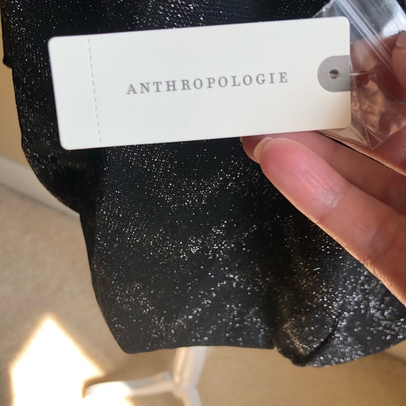 NWT Anthropologie Carly Shimmer Top in Black - Picture 8 of 8